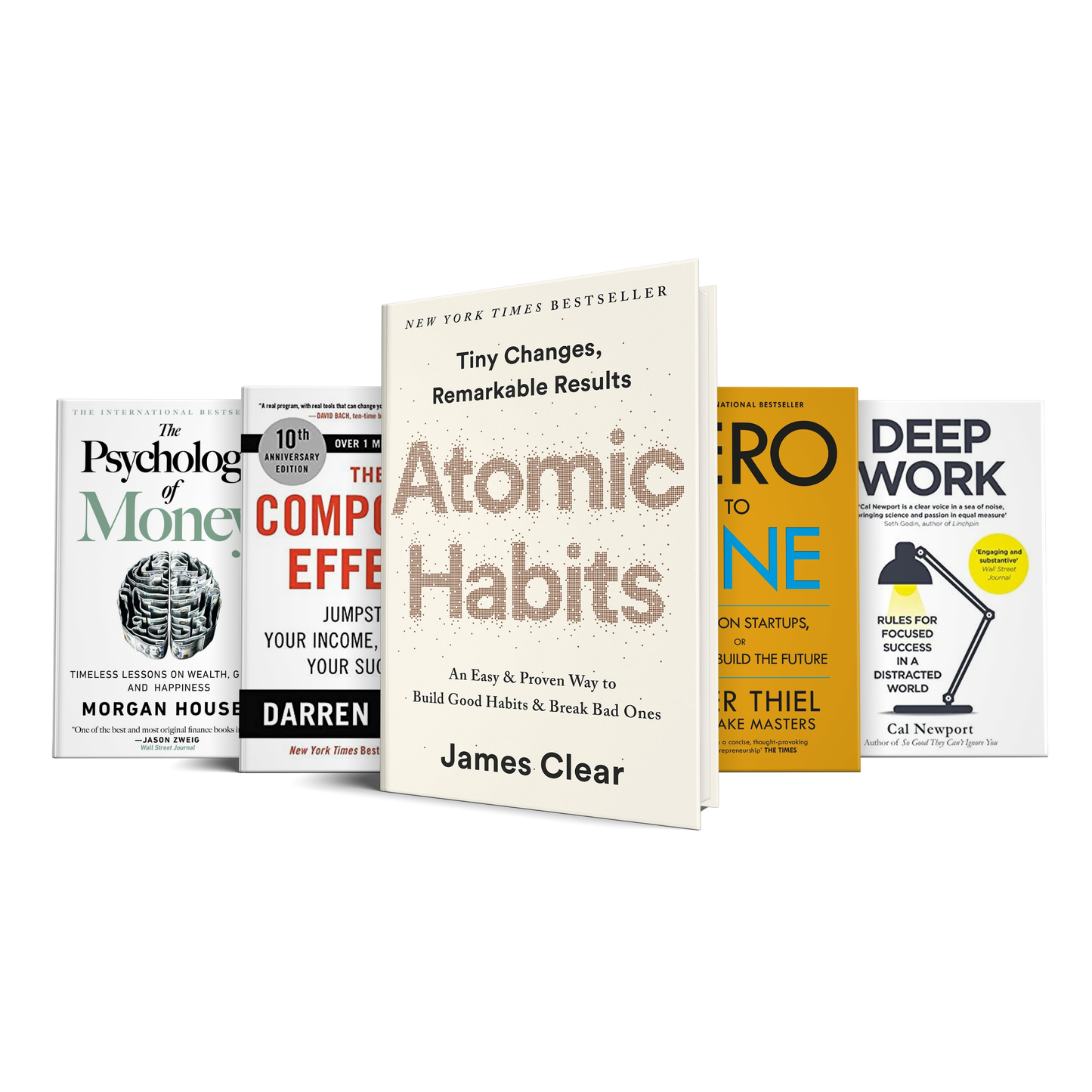 5 Books for entrepreneurs : Atomic habits, zero to one, Compound effect, Deep work, Psychology of money