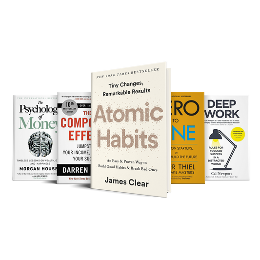 5 Books for entrepreneurs : Atomic habits, zero to one, Compound effect, Deep work, Psychology of money