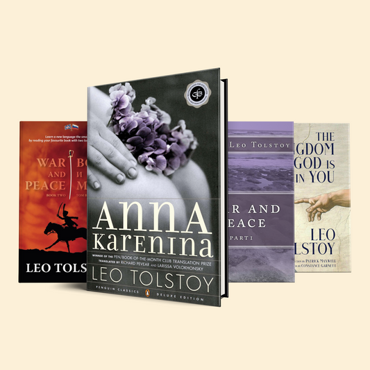 Leo Tolstoi Book Set : Anna Karenina, War and peace part 1, War and peace part 2, The kingdom of God within you