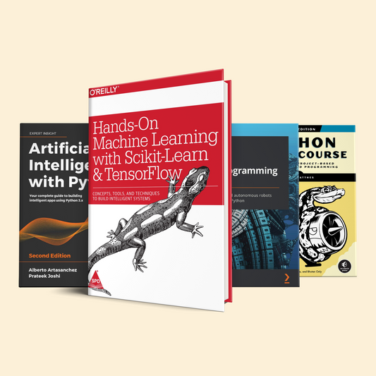 4 AI Books: Hands-On Machine Learning with Scikit-Learn, Keras; Learn Robotics Programming ;Python Crash Course; Artificial Intelligence with Python