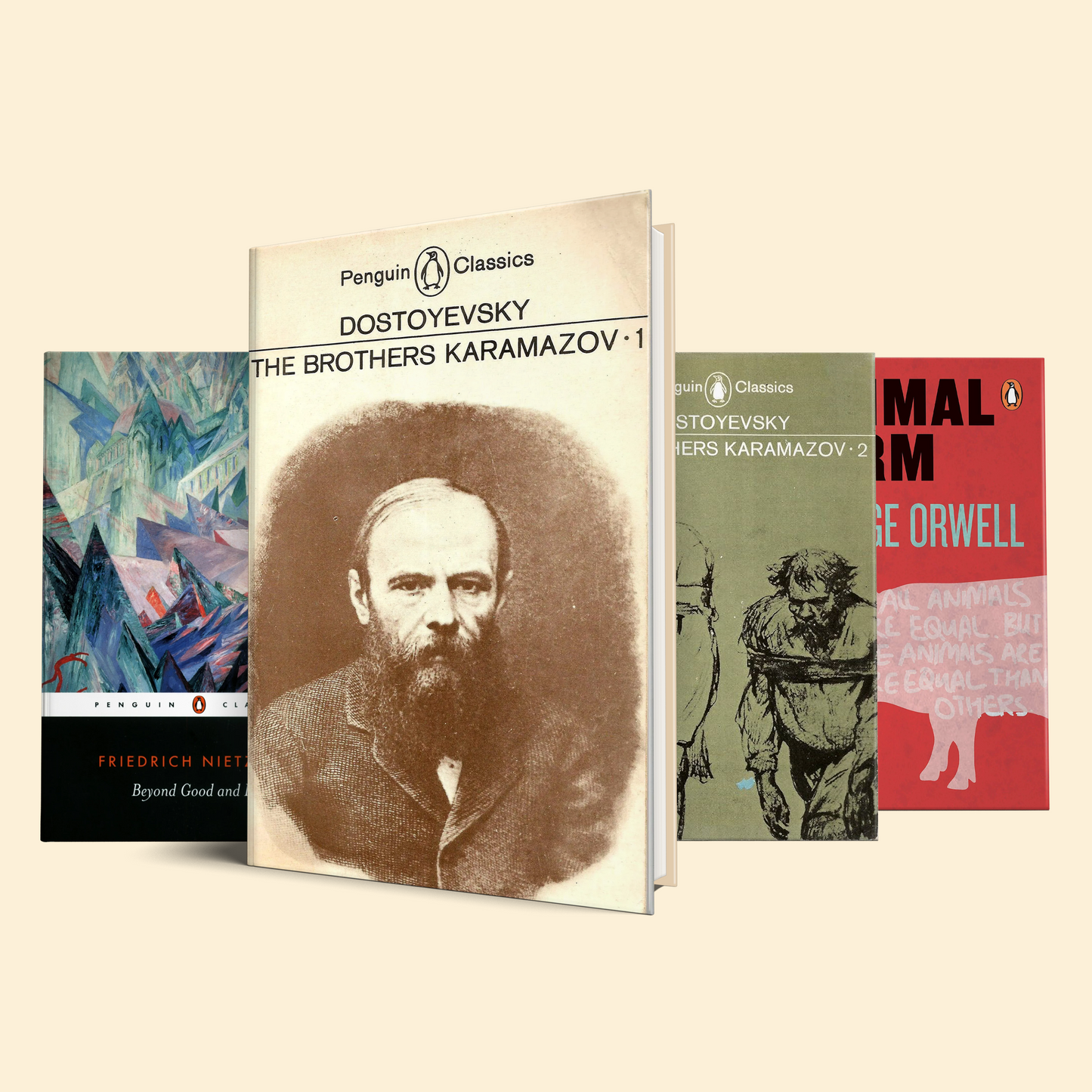 The Mind & Morality Masterpieces (The Brothers Karamazov Part 1, The Brothers Karamazov Part 2, Animal Farm, Beyond Good and Evil)
