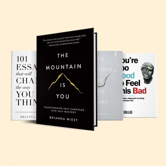 4 Healing set of books (Mountain is you, the strengths in our scars, 101 essays, you're too good to feel this bad)