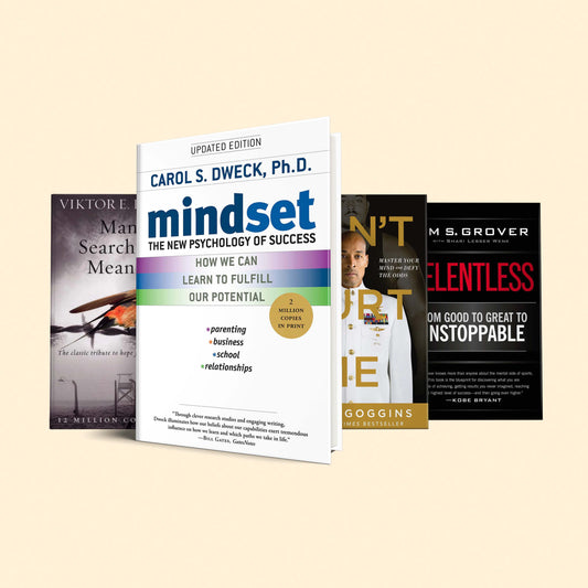 4 Books that will forge your mindset to evolve: (Mindset new psychology of success, can't hurt me, man's search for a meaning, relentless)