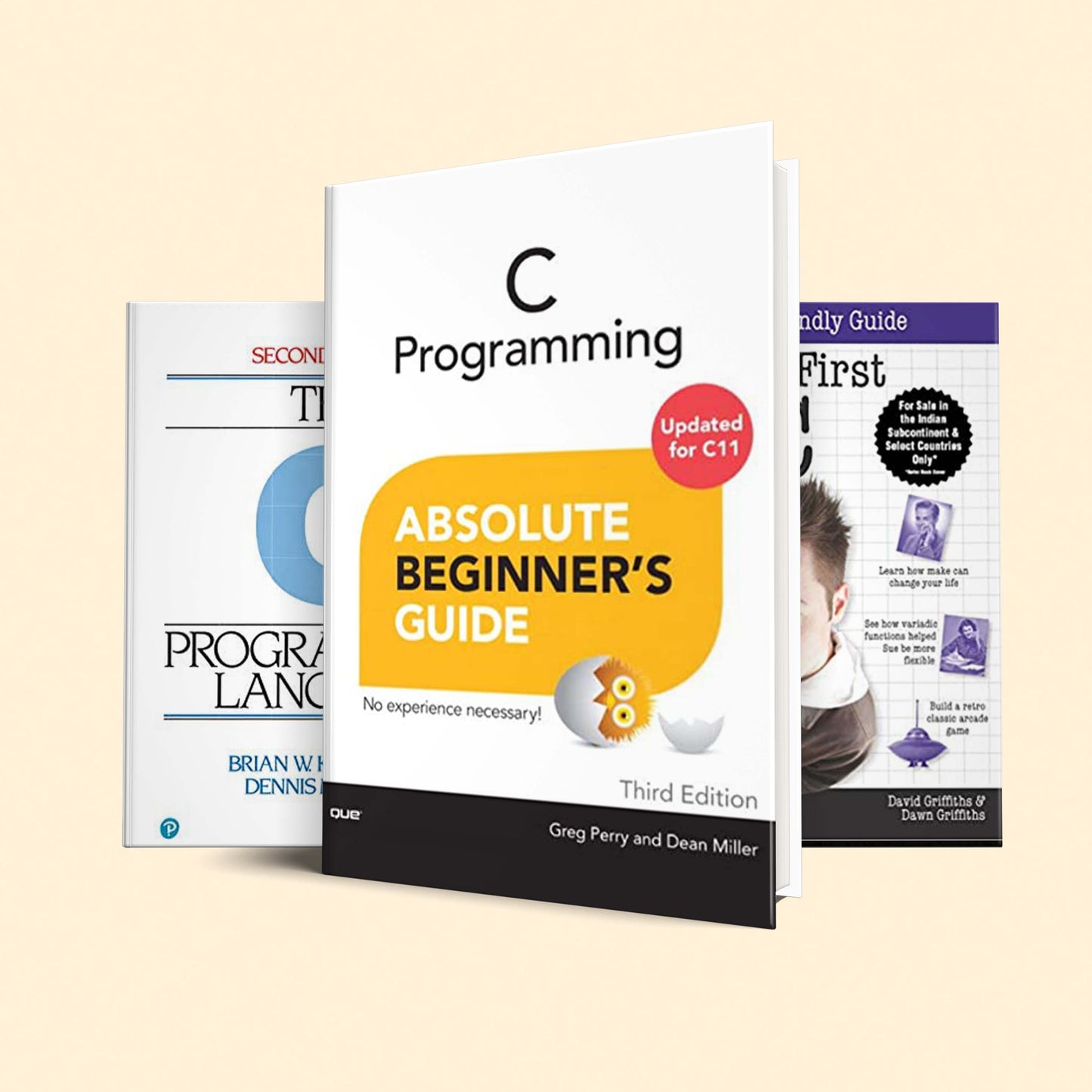 3 C Programming book set : C Programming Absolute Beginner's Guide, The C Programming Language (2nd Edition), Head First C