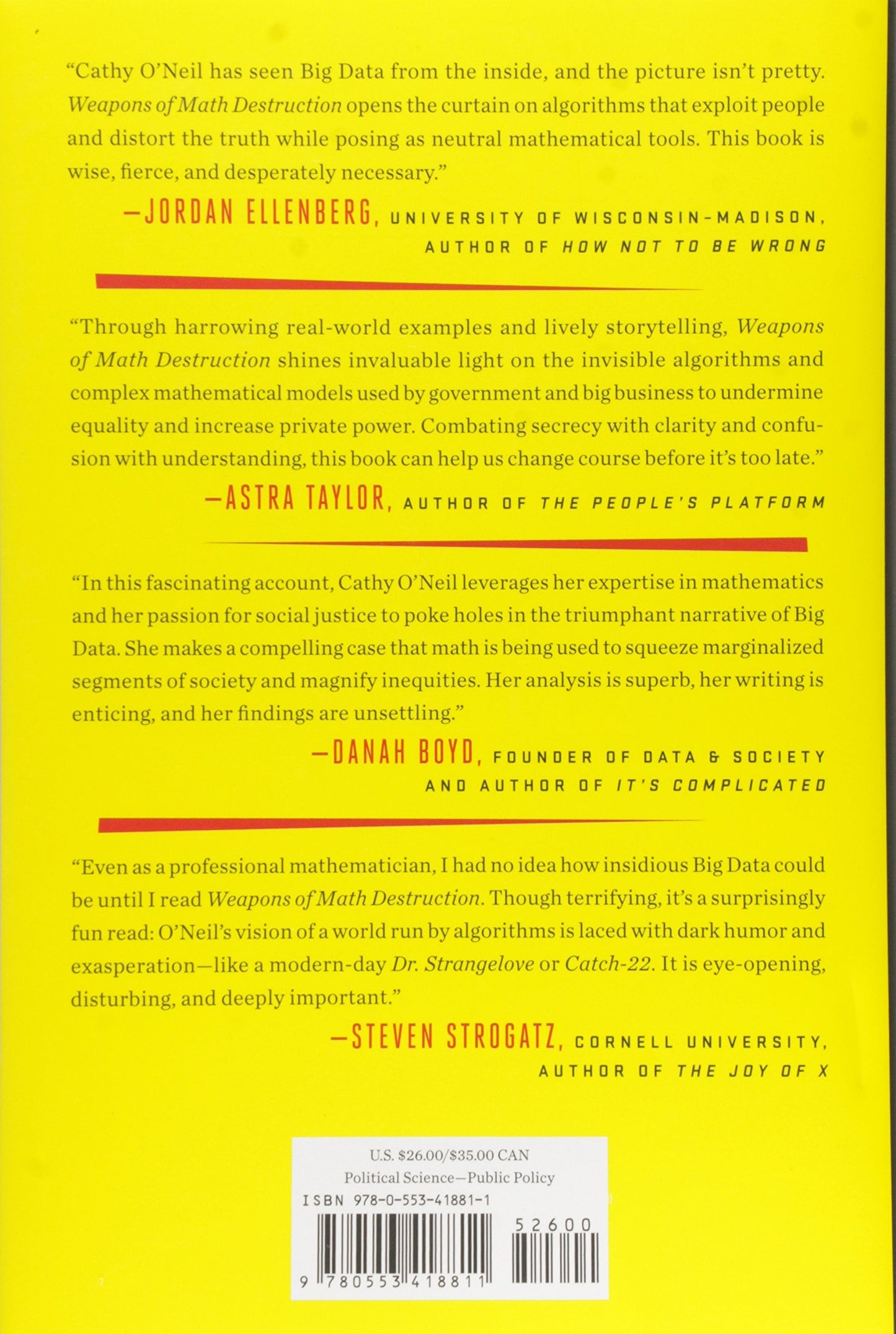 Weapons of Math Destruction: How Big Data Increases Inequality and Threatens Democracy