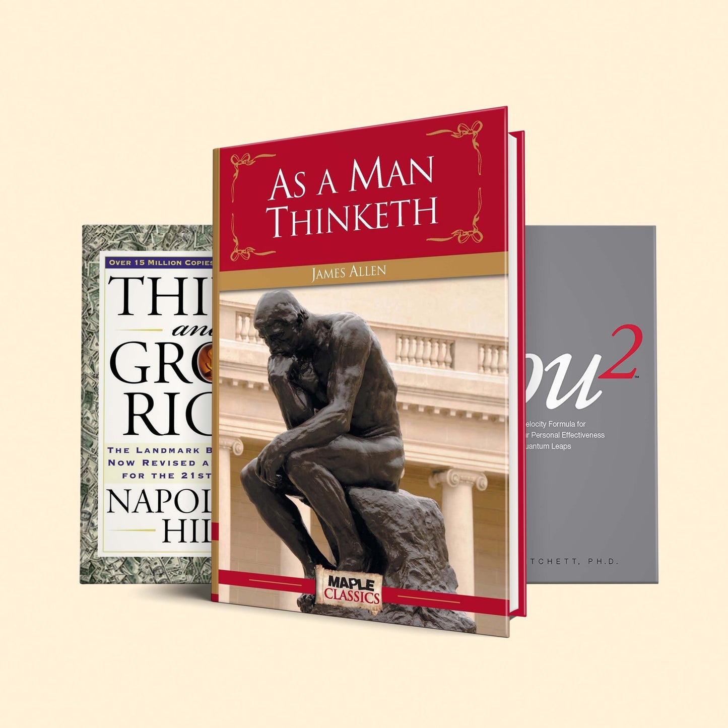 Positive thinking book set by Bob Proctor: As a man thinketh, you2, think and grow rich