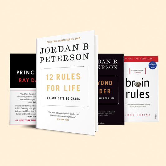 Lifesaving principles Book Set : 12 rules for life, Beyond order, Principles, brain rules