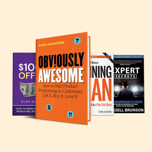 Boost your sales & increase your revenue in 2023 with these essentials books: expert secrets, obviously awesome, running lean, 100M$ offer