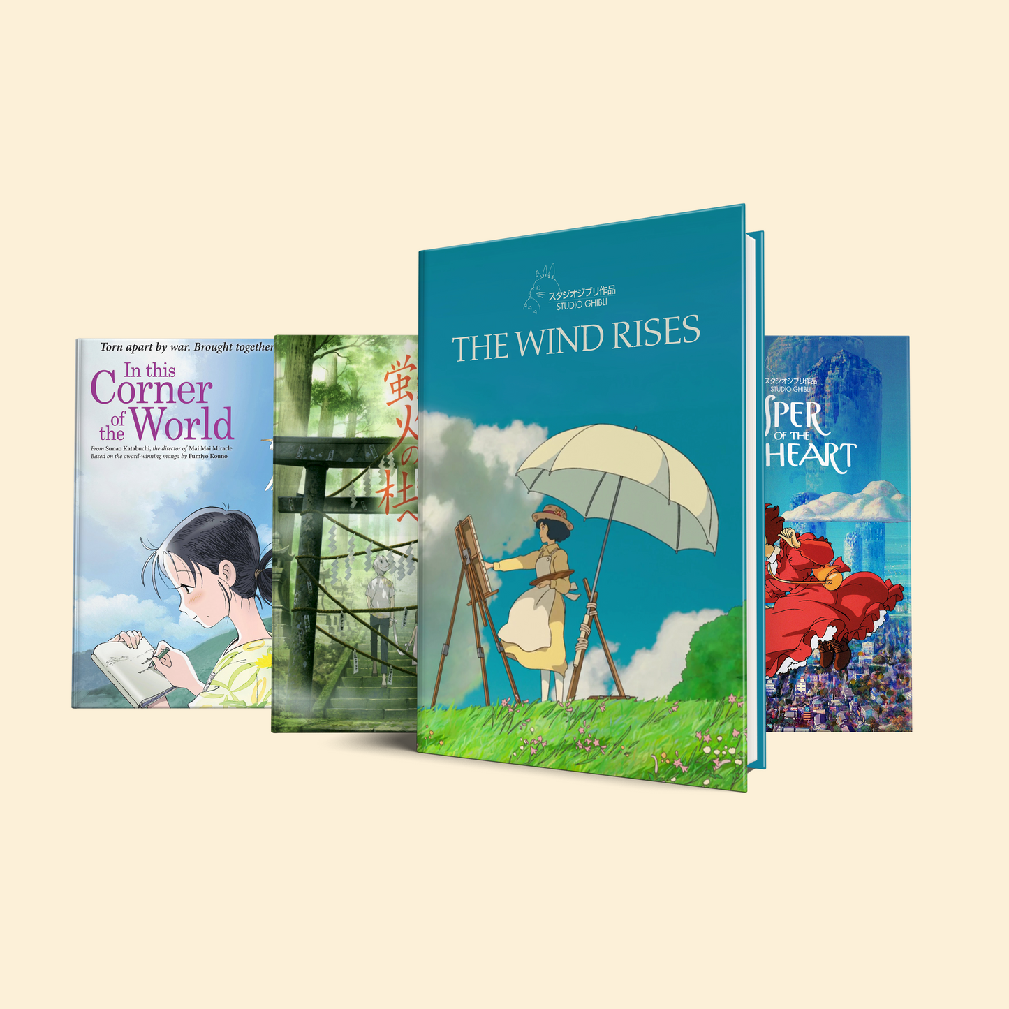 4 Manga movies: The Wind Rises, Whisper of the Heart, To the Forest of Firefly Lights, In This Corner (and Other Corners) of the World