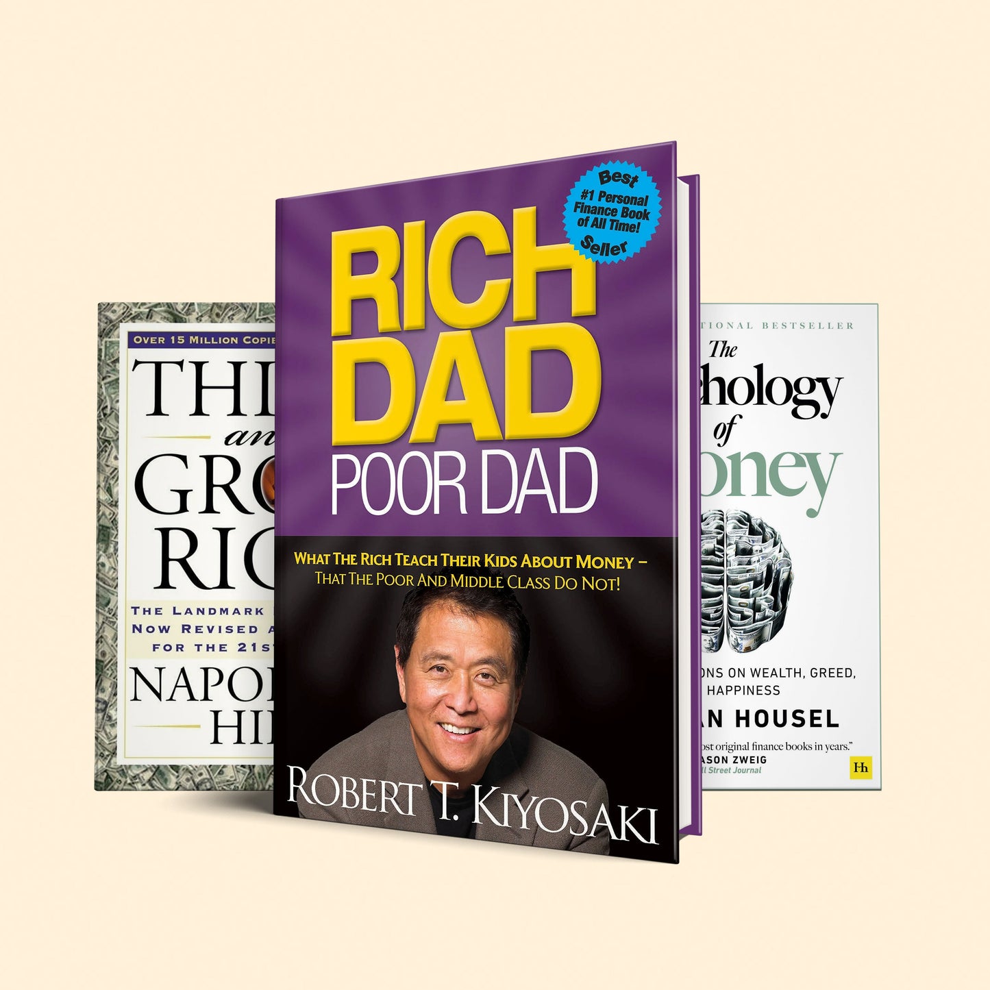 Fix your mindset & start thinking like rich people do: "Rich dad poor dad, psychology of money, think and grow rich