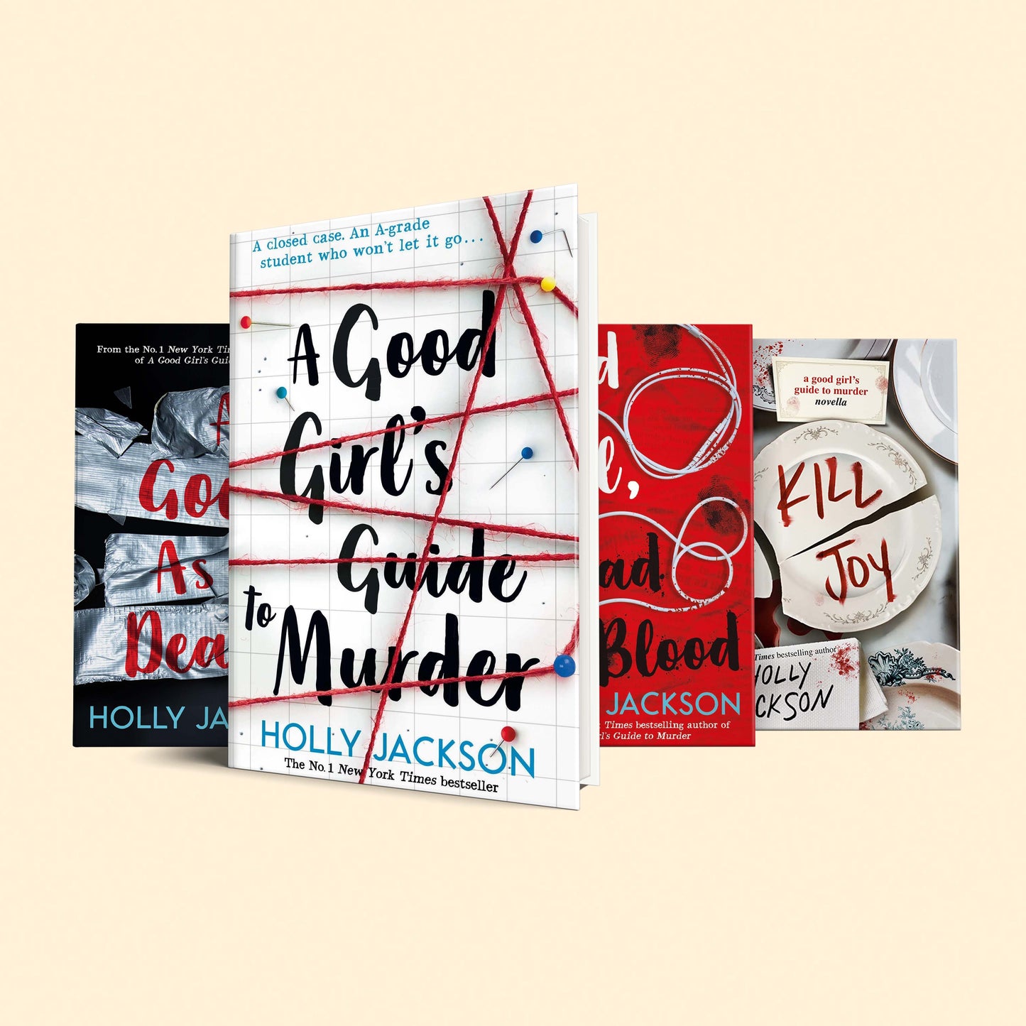 4 Holly Jackson books : A Good Girl's Guide to Murder, Good Girl Bad Blood, As Good as Dead, Kill joy