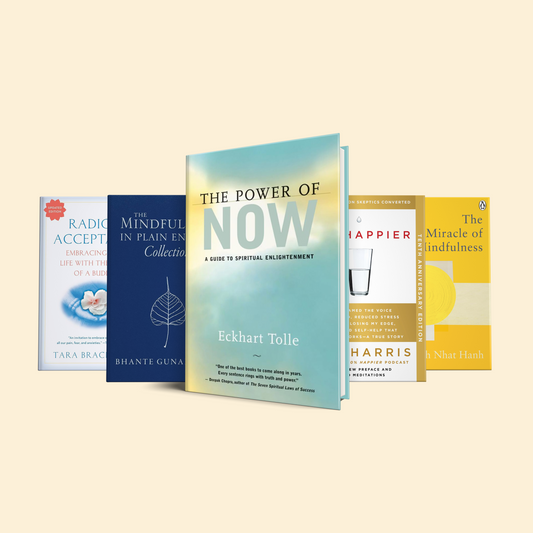 5 Books on Mindfulness: The Power of Now, 10% Happier, The Miracle of Mindfulness, Mindfulness in Plain English, Radical Acceptance