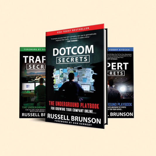 Russell Brunson Book Set : DotCom Secrets, Expert Secrets, Traffic Secrets