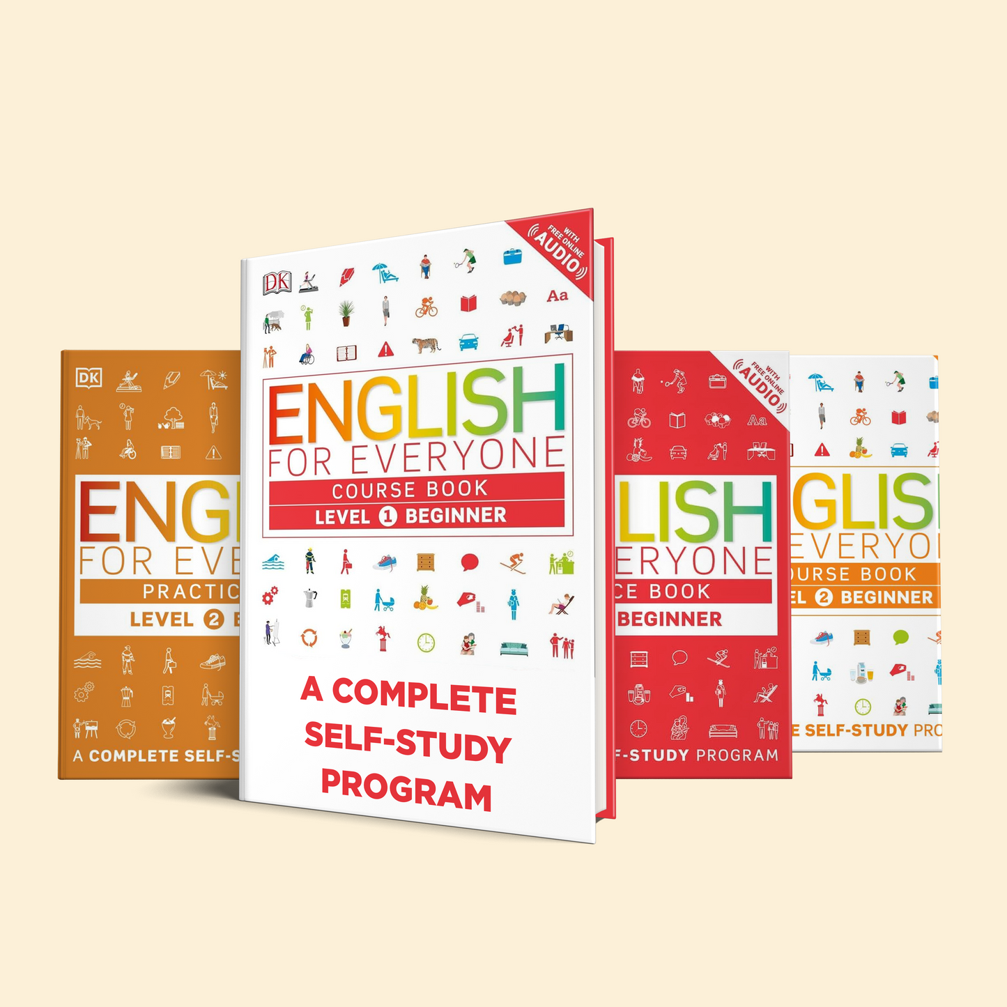 4 Books to learn english  Bundle for Beginners level 1 and 2