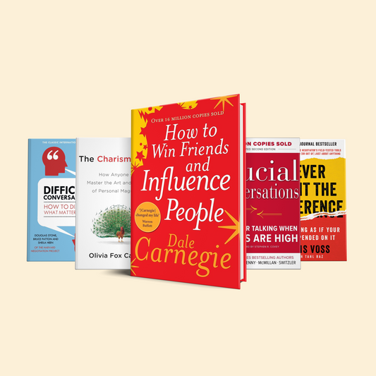 5 Books on Communication Skills: How to Win Friends and Influence People, Crucial Conversations, Never Split the Difference, The Charisma Myth, Difficult Conversations