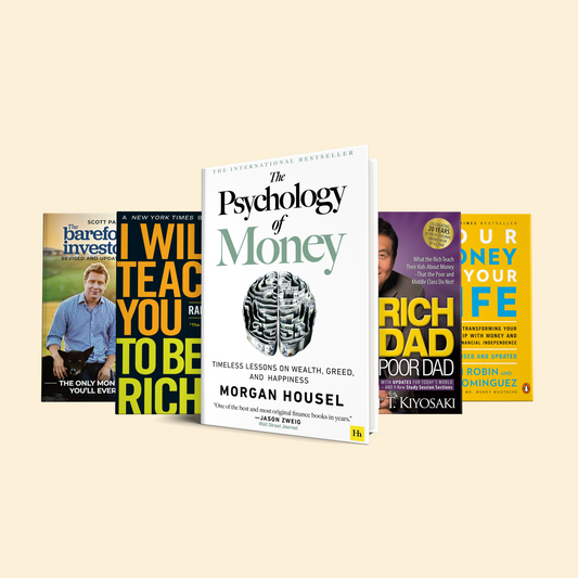 5 Books on Financial Freedom and Money Management: The Psychology of Money, Rich Dad Poor Dad, Your Money or Your Life, I Will Teach You to Be Rich, The Barefoot Investor