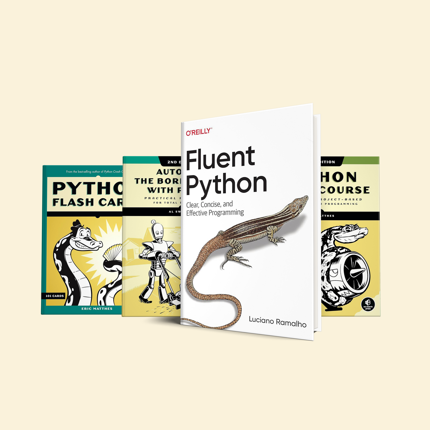 Python expert bundle : Python crash course, Python Flash Cards, Automate the Boring Stuff with Python, Fluent Python