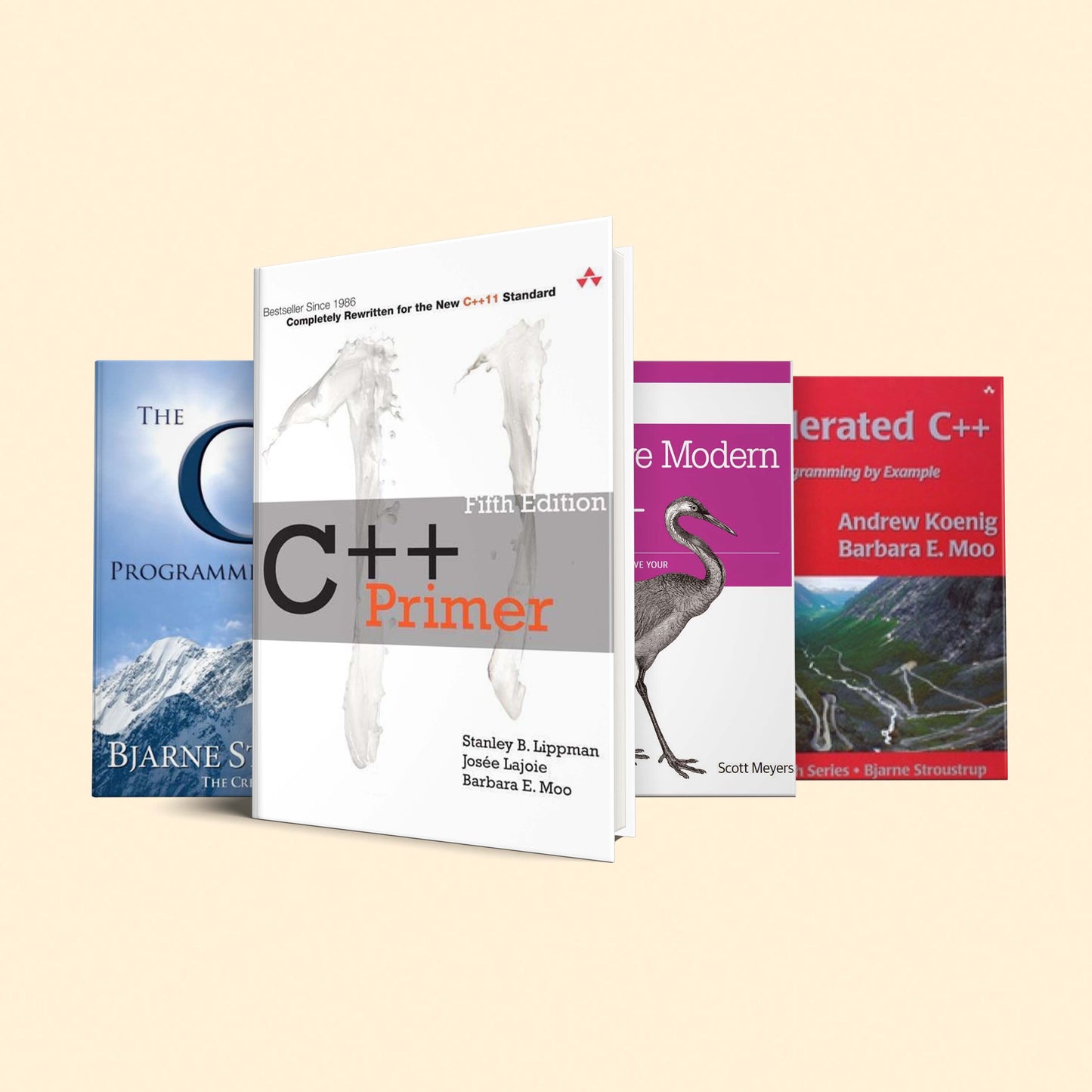 4 C++ programming book set : C++ Primer (5th Edition), Effective Modern C++, The C++ Programming Language (4th Edition), Accelerated C++: Practical Programming by Example
