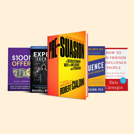 5 books that will influence your business career: pre-suasion, influence, expert secret, how to win friends, 100M$ offer