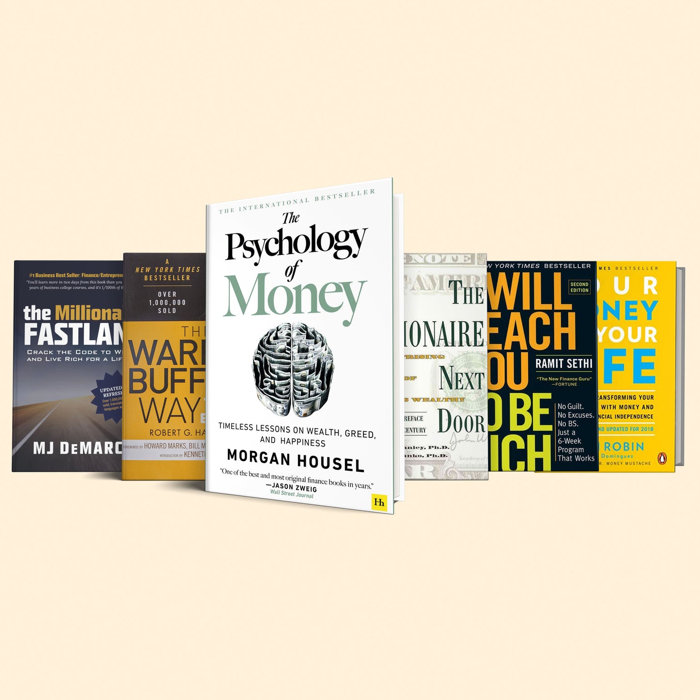 6 Books to solve 6 money problems (Psychology of money, The warren buffett way, The Millionaire Next Door, I Will Teach You To Be Rich, Your money or your life, The Millionaire Fastlane)