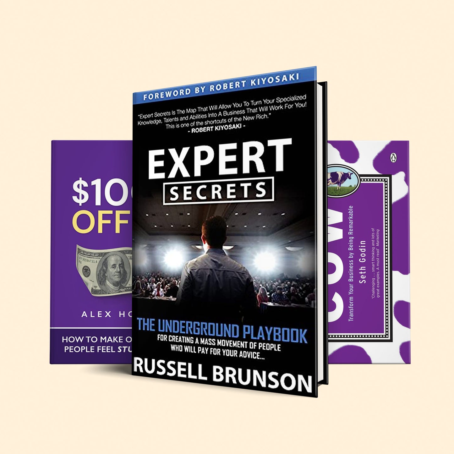 3 books that will make you way more money: expert secrets, purple cow, 100M$ offer