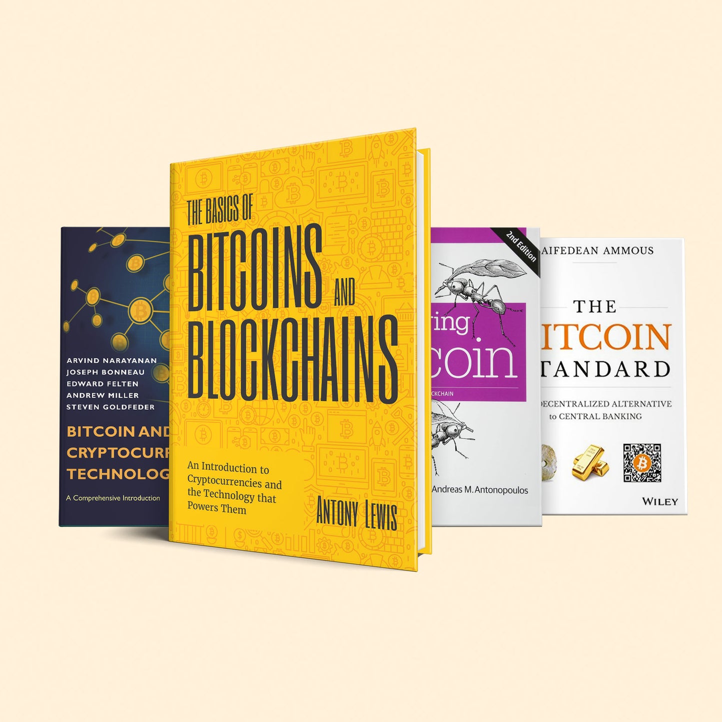 4 Books to get you into the web 3.0: (The Basics of Bitcoins and Blockchains, Mastering bitcoin, The Bitcoin Standard, Bitcoin and Cryptocurrency Technologies)