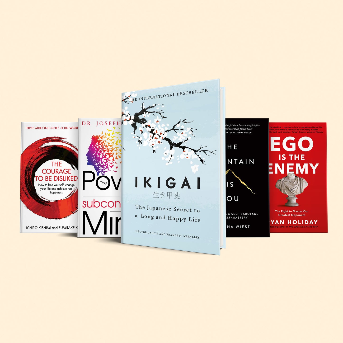 Mental & spiritual healing bundle: (Ikigai, the mountain is you, power of your subconscious mind, ego is the enemy, the courage to be disliked)