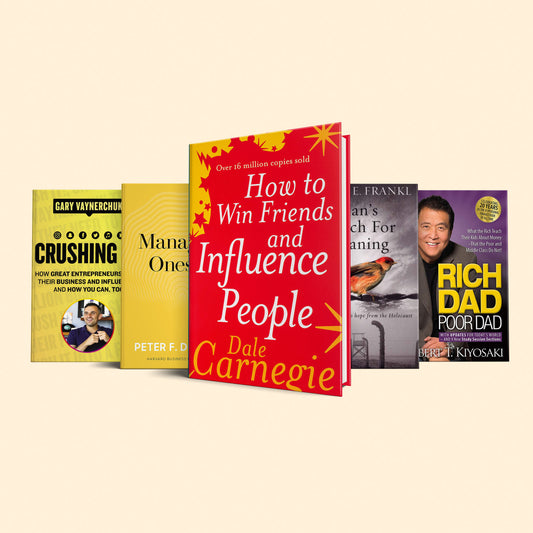 5 Books to read if you're in your 20's: How to win friends and influence people, man's search for meaning, managing oneself, rich dad poor dad, crushing it