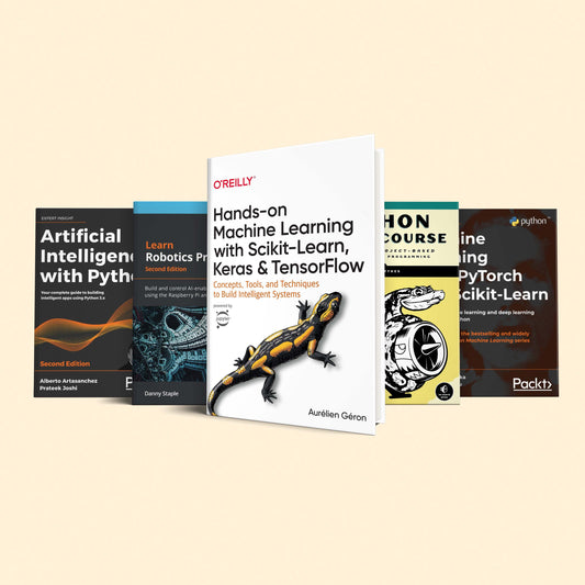 5 AI Books: Hands-On Machine Learning with Scikit-Learn, Keras; Learn Robotics Programming ;Python Crash Course; Machine Learning with PyTorch and Scikit-Learn; Artificial Intelligence with Python