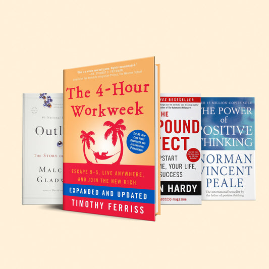 4 Books To Help You Get Back on Track: Compound effect, The 4-Hour Workweek, Outliers, The Power Of Positive Thinking