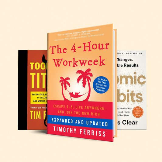 3 life-changing books to transform your mindset & enhance your well-being: The 4 hour work week, Atomic habits, Tools of titans