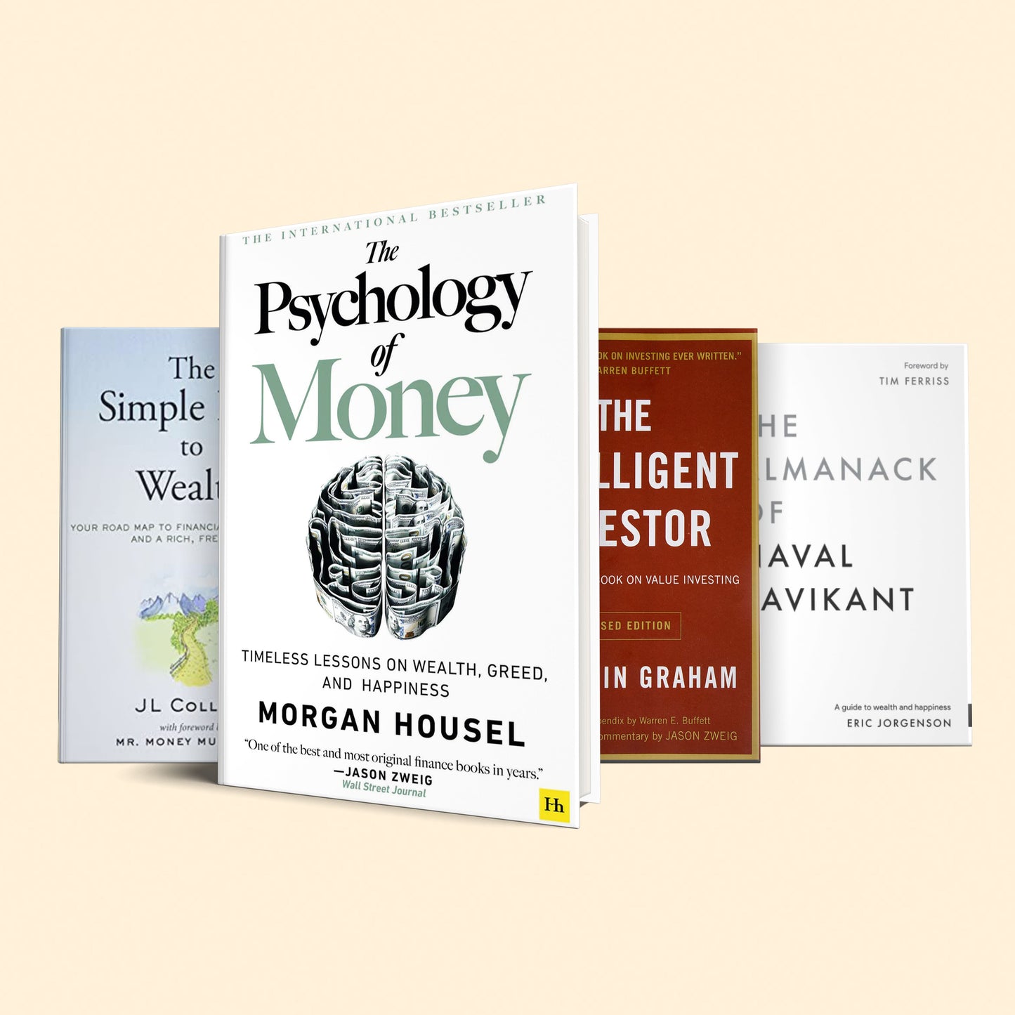 Understanding how wealth works Book Set : The psychology of money, The intelligent investor, The simple path to wealth, The almanack of naval