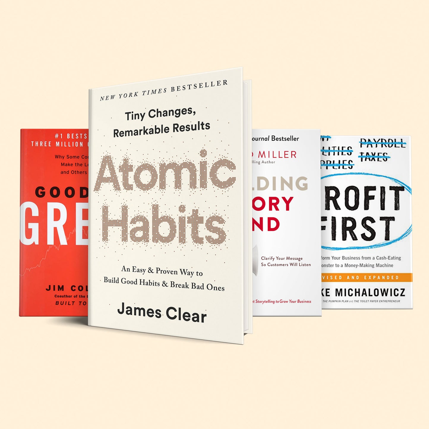 From Mediocre to Exceptional: Four Essential Books for Business Success : Atomic habits, Building a story brand, Good to great, Profit First